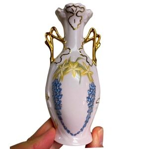 Beautiful Pink Czechoslovakian Vase 1811 Hand-Painted, Marked #65, Home Decor